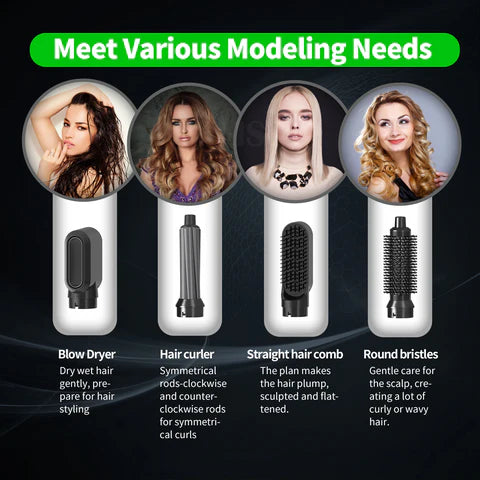 5-in-1 Ceramic Air Wrap Hair Styler – Hot Air Brush, Curler, Straightener & Volumizer