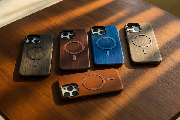 MagSafe-Compatible Wood Texture iPhone Case 15 & 16 promax