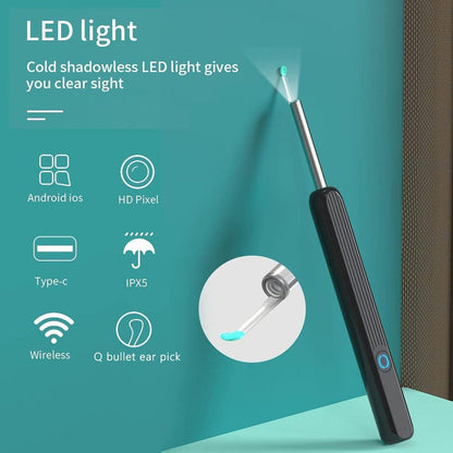 Smart Visual Ear Cleaner with HD Camera – Wireless Ear Wax Removal Otoscope with 6 LED Lights, USB-C Charging, iPhone & Android Compatible