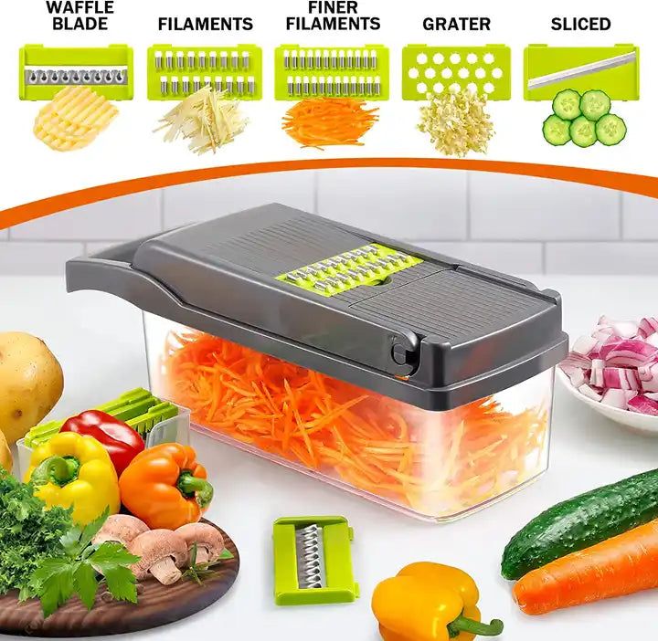 Stainless Steel Vegetable Chopper Slicer and Cutter - Multi-Use Kitchen Tool
