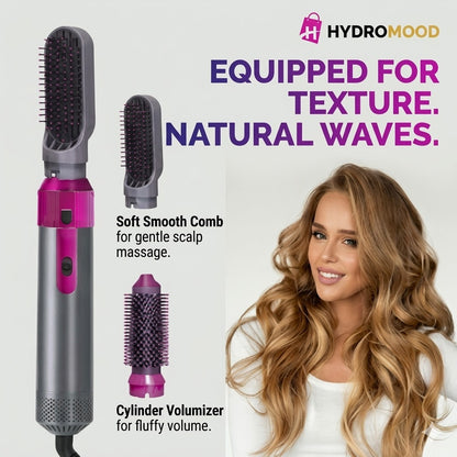 5-in-1 Ceramic Air Wrap Hair Styler – Hot Air Brush, Curler, Straightener & Volumizer