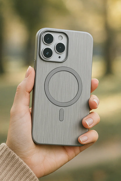MagSafe-Compatible Wood Texture iPhone Case 15 & 16 promax