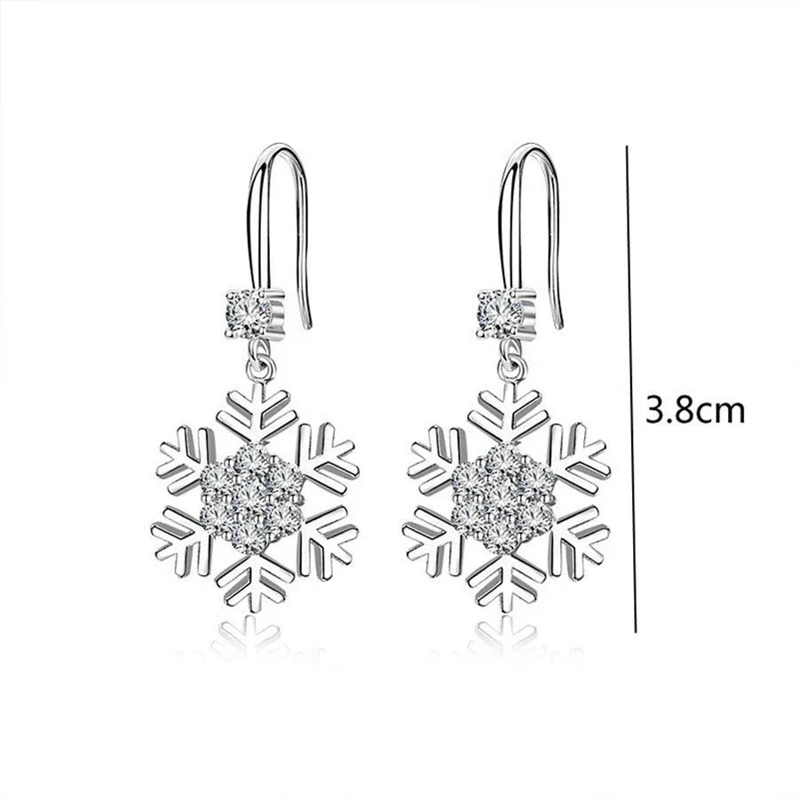 Temperament Snowflake Earrings With Rhinestones Fashion